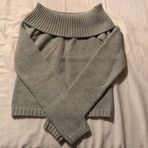 Gray Off-Shoulder Sweater